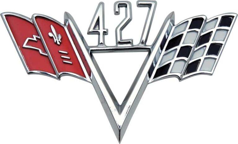 427 Crossed Flags Front Fender Emblem Each - OER - Restoration Performance